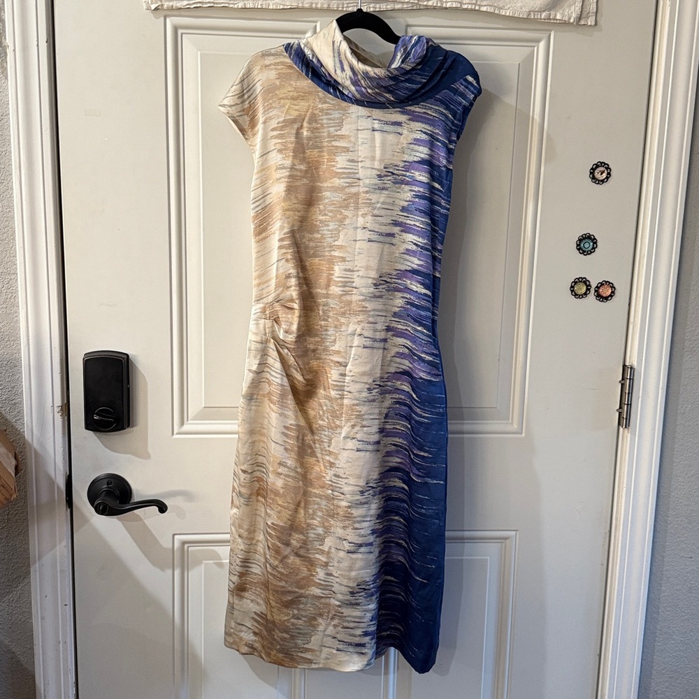 BCBGMAXAZRIA asymmetrical silk dress